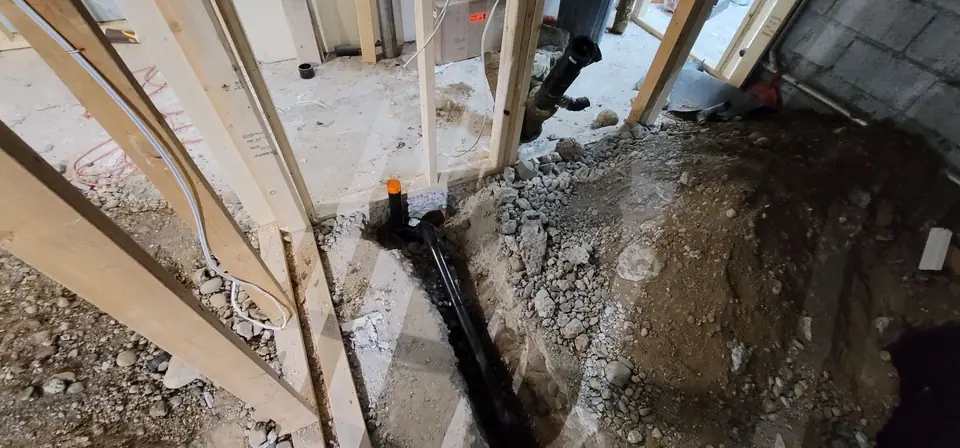 Basement suite: demolition, plumbing and drywall, photo 21 of 29 (in progress)