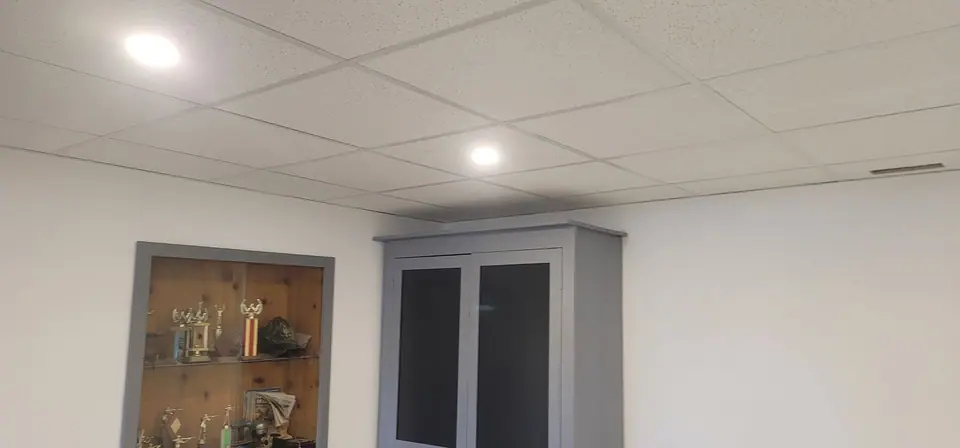 Basement finishing with a suspended ceiling, photo 1 of 12 (finished)