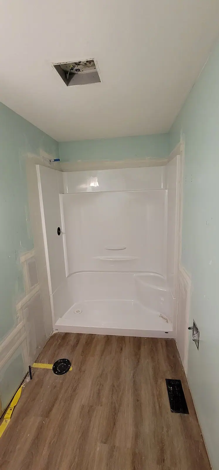 Bathroom with a full-width sliding glass shower, photo 3 of 5 (in progress)