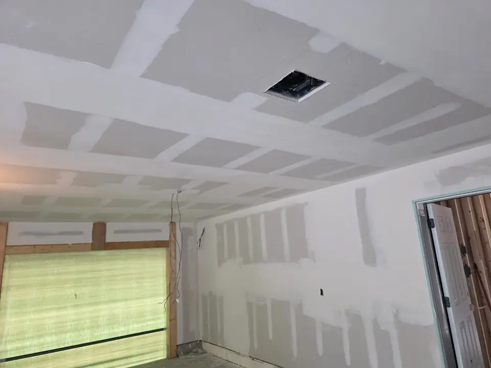 Garage addition: insulation to drywall: Zenith job-site photo
