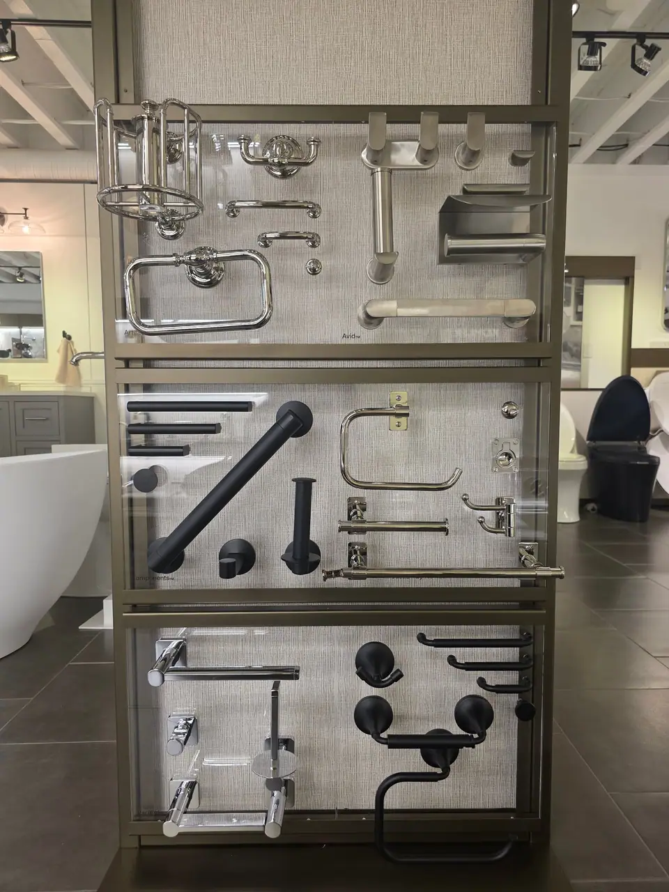 Lighting, mirrors and hardware in a KOHLER fixture showroom